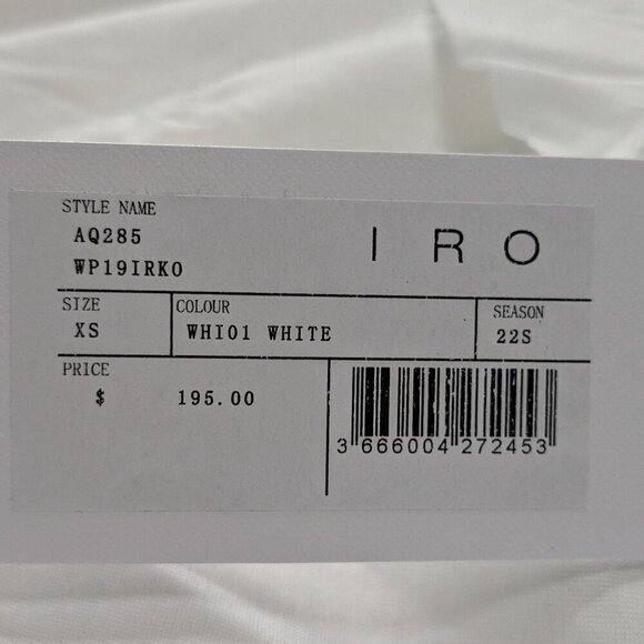 IRO Top Size XS White Irko Silk-blend Shirt Ruched One-Shoulder Ruffle NWT Airy - Picture 11 of 16